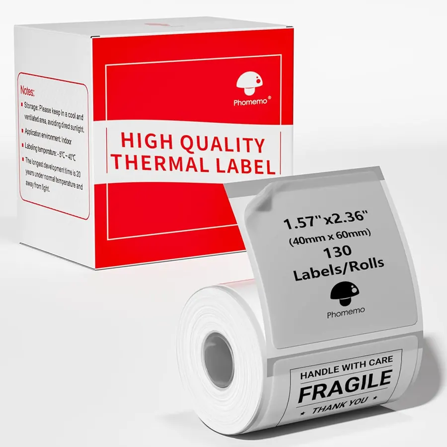 Clear labels 40×60 mm